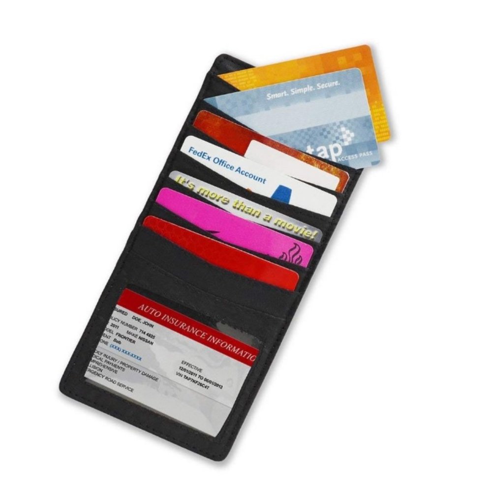 Loyalty Reward Card Organizer Insurance Sun Visor Car Auto Purse Holds 20 Cards